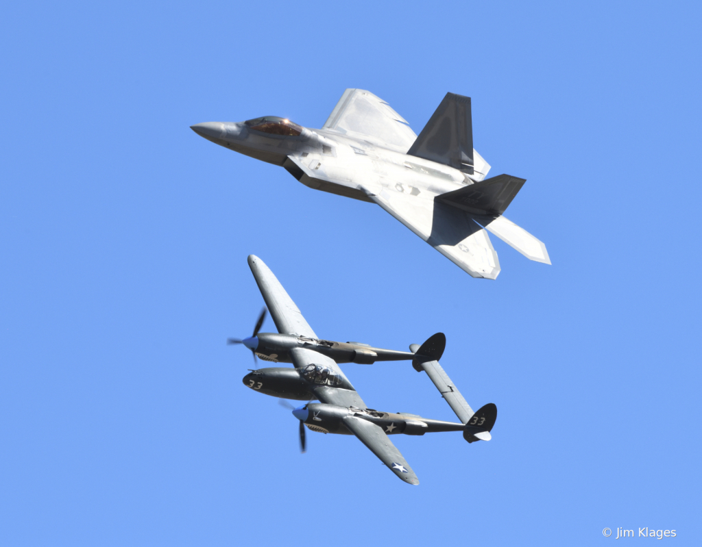 Heritage Flight: F-22 and P-38