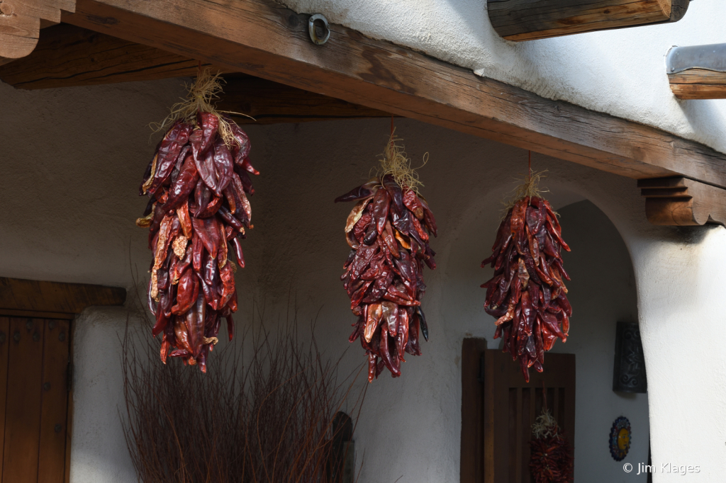 Chile Ristras hanging in Taos, NM