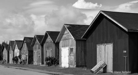 Maritime Shacks B&W