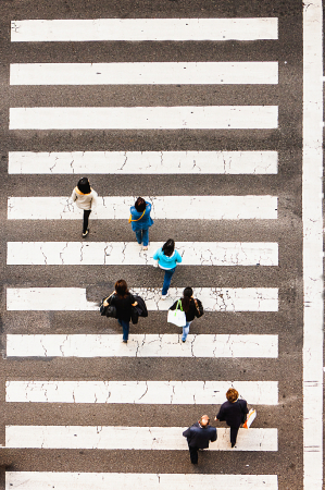 Crossing the street