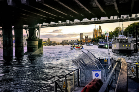 Looking Up the Thames At Sunset