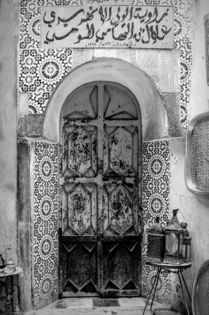 B/W Fes Morocco Door
