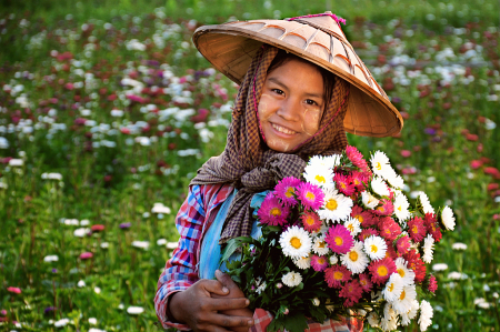 Flowers & girl