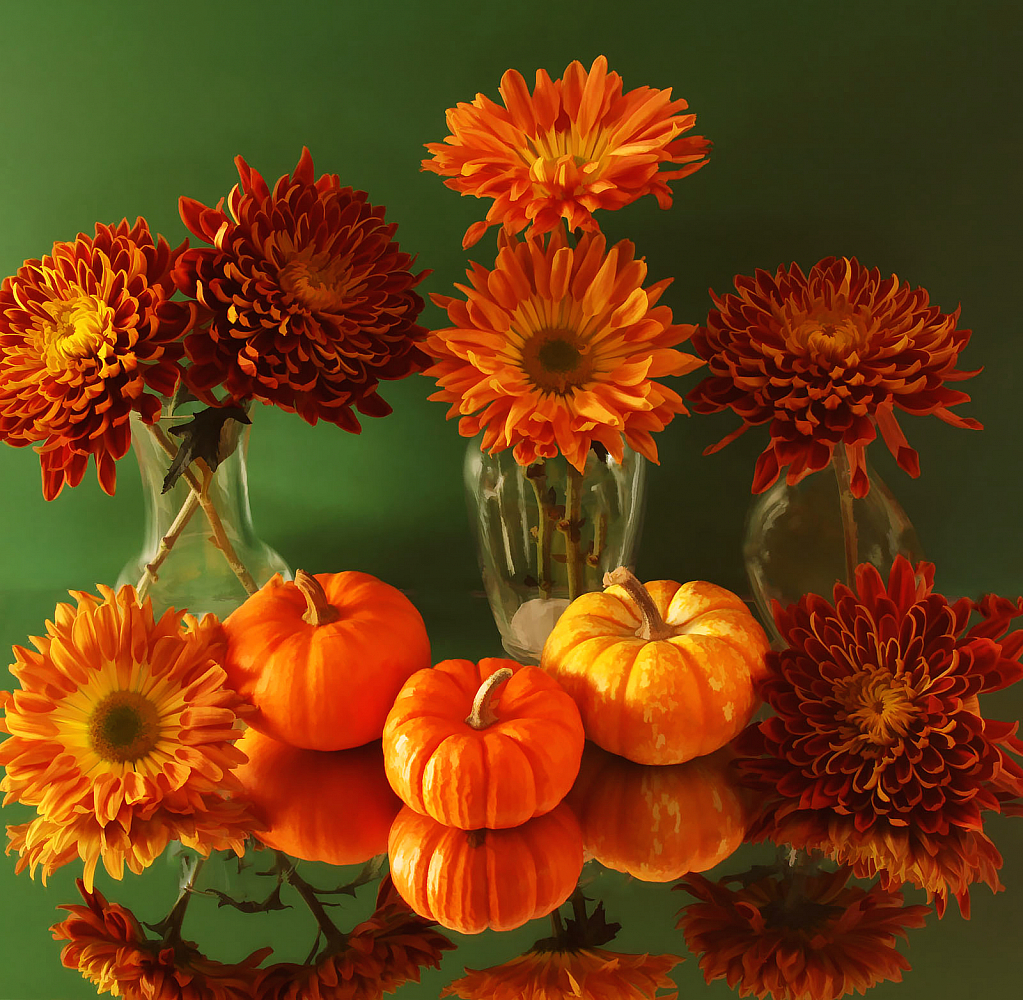 Mums and Pumpkins