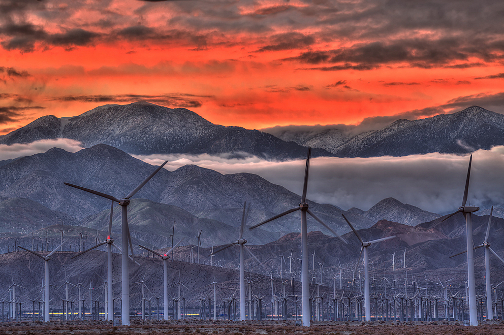 Wind Turbine Sunset