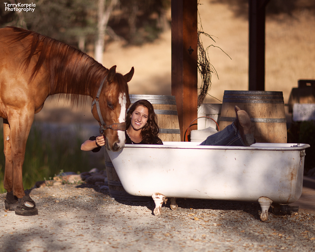 Woman, Horse and a Bathtub!