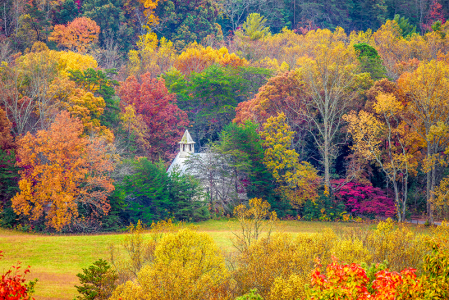 Cades Cove Methodist Church Fall LR1