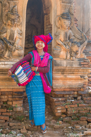 Selling Scarves in Myanmar