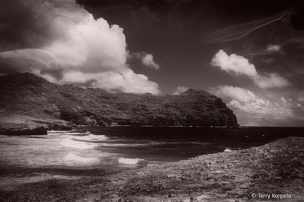 Scenic View Kauai B&W Infrared