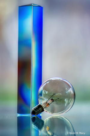 A second view of a prism and light bulb