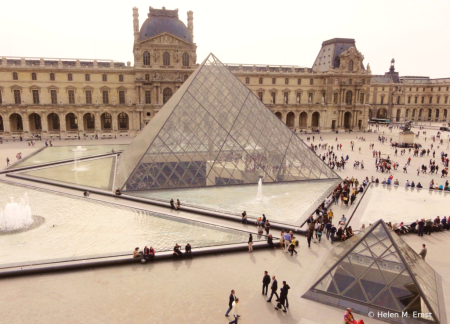 Waiting to enter the Louvre museum