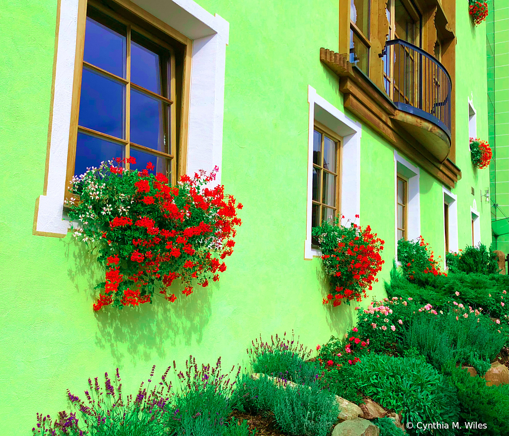 Flower Boxes in Ortisei, Italy