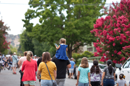 Crowd with Crepe Myrtle