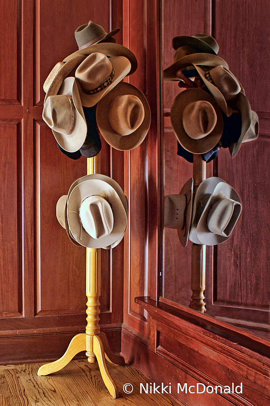 Hall Tree with Cowboy Hats
