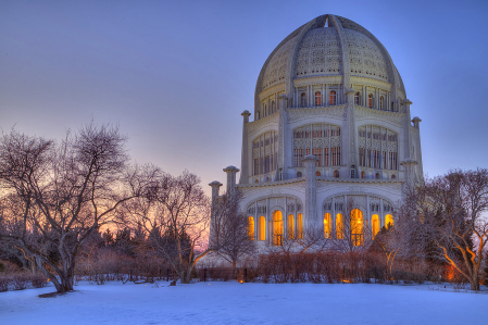 Bahai Temple in Winter