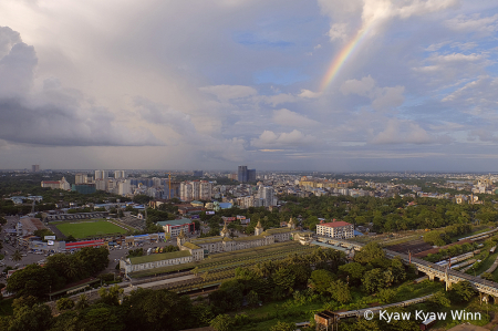 Rainbow Over Yangon City