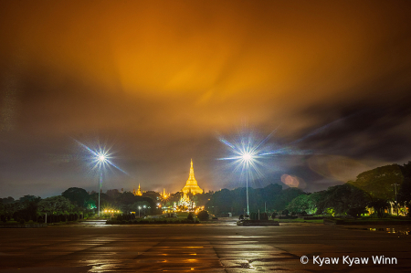 Color of Night Sky Over Shwedagon