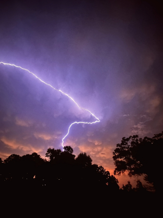 Purple lightening bolt captured