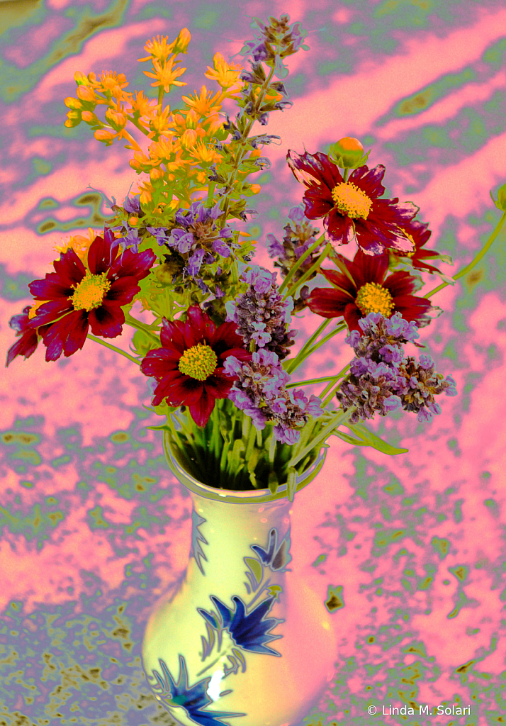 Abstract Vase Of Flowers