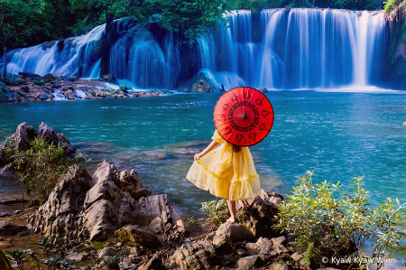 The Lady and Waterfall