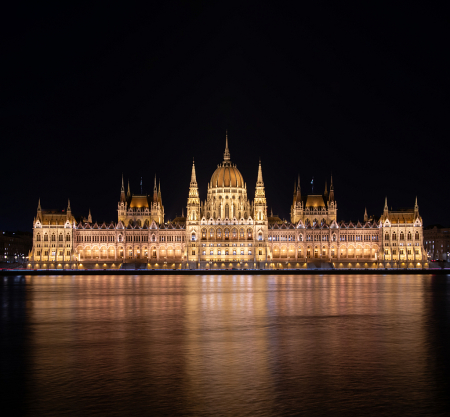 Front view Parliament Building at Night