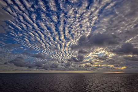 Cloudy sky over the ocean