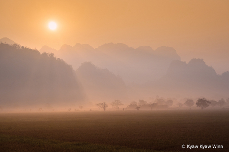 Sunrise Over Hpaan Hills