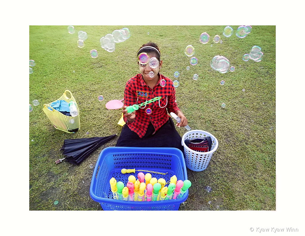 Bubbles and Woman