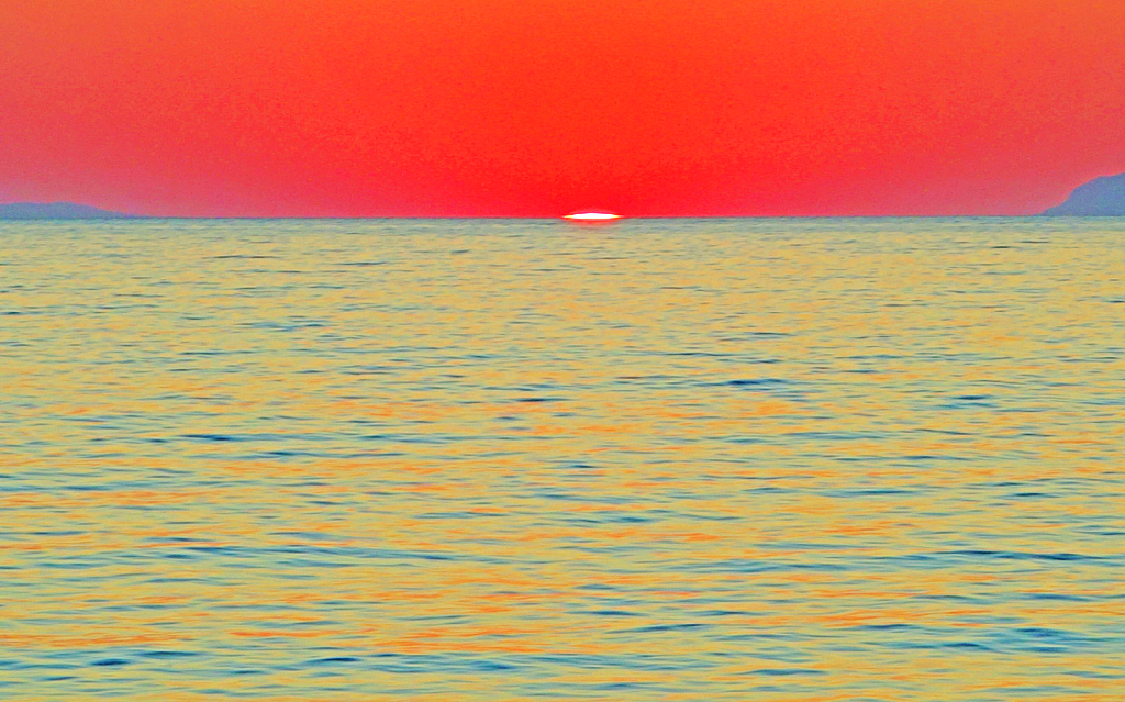 Bloody Sunset. Aegean sea.