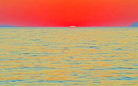 Bloody Sunset. Aegean sea.