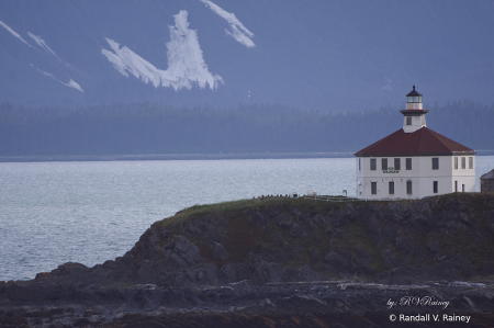 Eldred Rock Lighthouse With angel clouds 