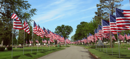 Many Flags At The Cemetery