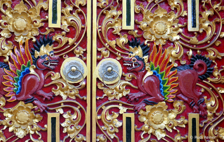 Temple door details, Lembongan Island