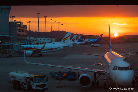 Evening of Airport