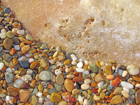 Pebbles and Beach Rock.