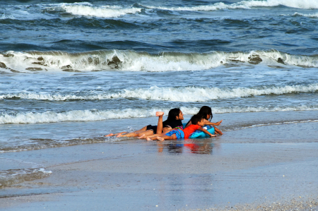 ENJOYING THE BEACH