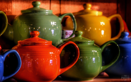 ~ ~ COLORFUL TEA POTS ~ ~ 