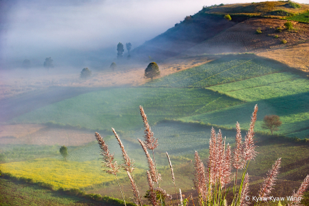 Landscape of Shan state in Myanmar