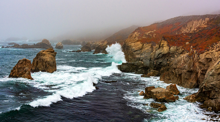 Waves Against Rocks - VII