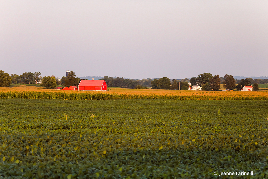 "Red Barn at Sunset"