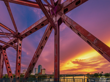 Cityscape: Junction Bridge at Sunset