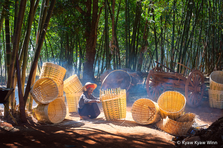 Man and Bamboo Work 