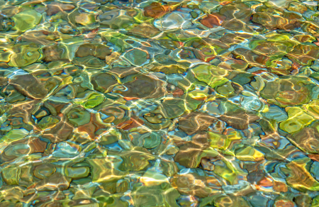 Pebbles in water abstract.