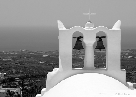 Chruch bells in Megalochori, Santorini 