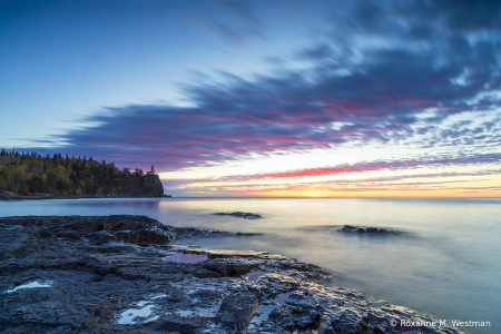 Sunrise at Split Rock lighthouse Lake Superio