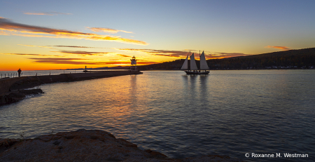 Sailboat and Lighthouse on Lake Superior