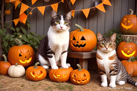 Halloween cats