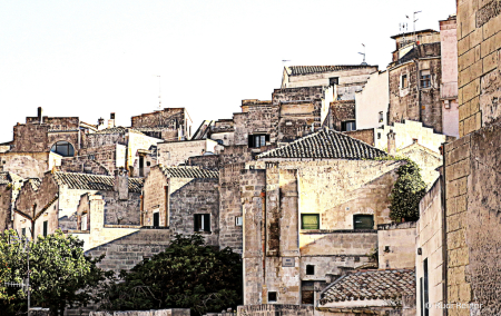 Matera rooflines, Italy