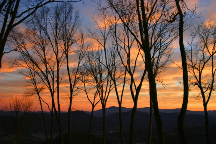 Sunrise over the Blue Ridge and Burnsville