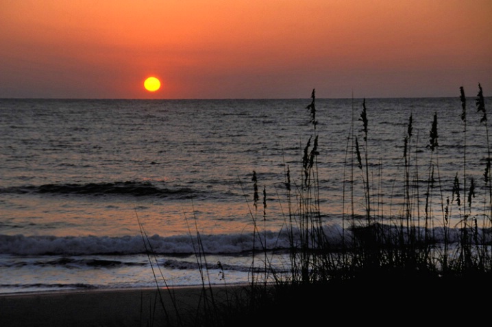 Sunrise and sea oats